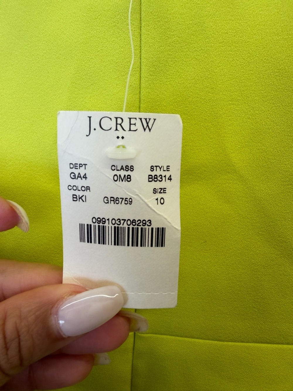 J.Crew Neon Yellow Dress Size 10 Scallop Hem Fit & Flare Sleeveless - Picture 4 of 4